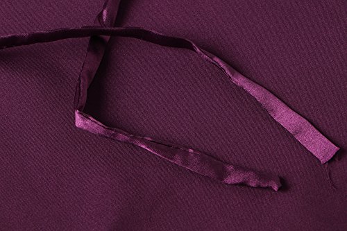 Joy Bridalc Satin Wedding Robes with Clear Rhinestones-Bride&Bridesmaid Edition Short Kimono,Maid of Honor Edition, Purple XS - Thumbnail 4