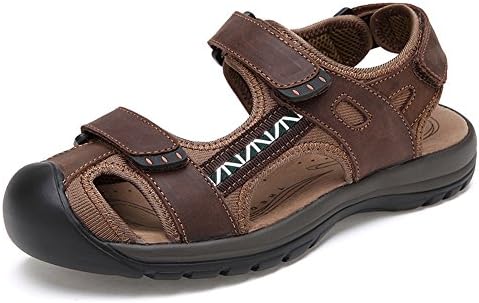 ZHShiny Men Leather Sports Sandals Summer Beach Outdoor Fisherman Athletics Walking Hiking Sandal Shoes