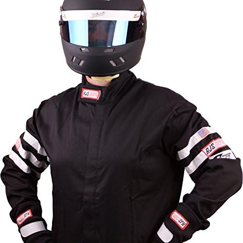 RJS Racing FIRE Suit Racing Jacket Black & White Stripes Adult Small SFI 3.2A/1