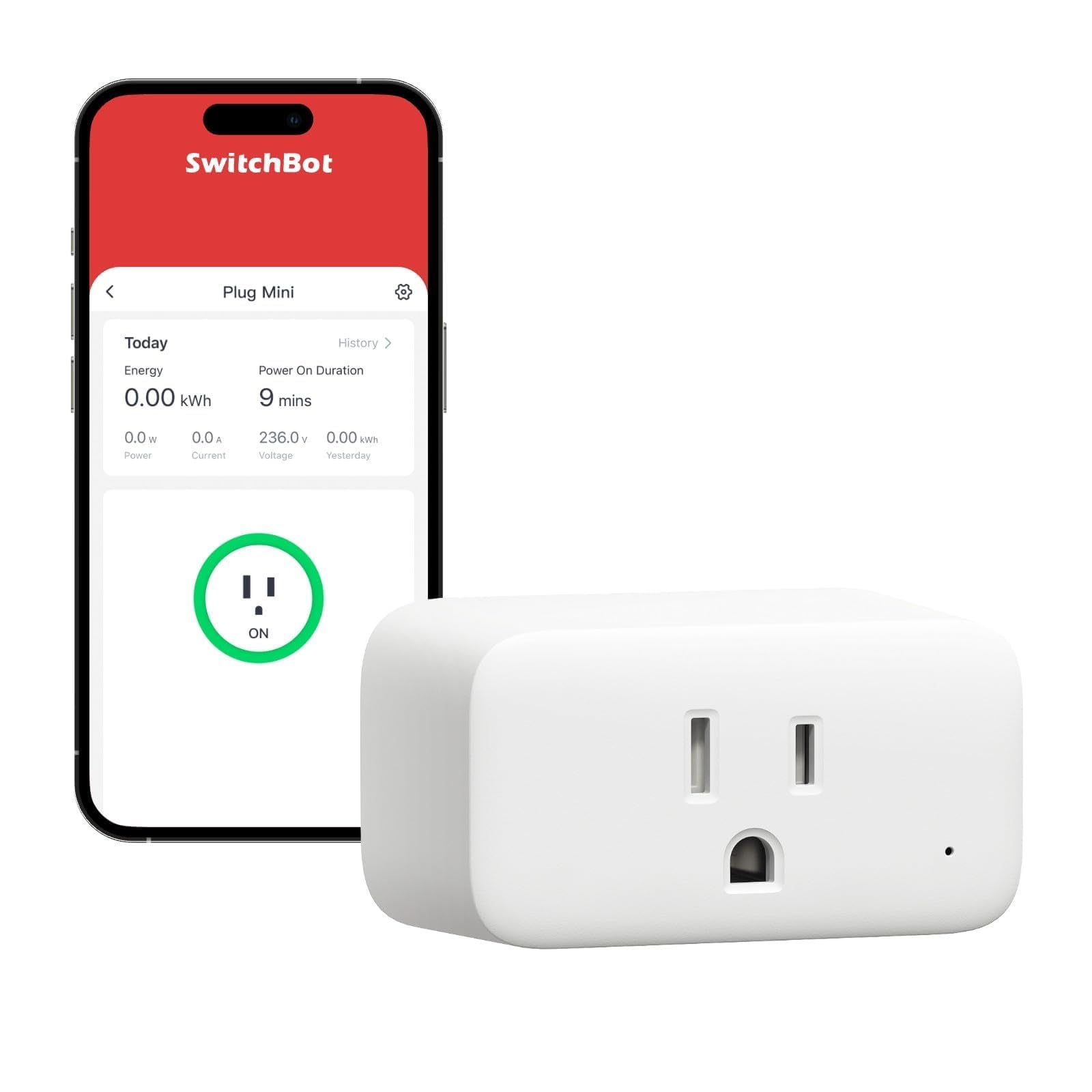 Photo 1 of ?2025 New? SwitchBot Smart Plug Mini 15A(1 Pack), Energy Monitor, Smart Home WiFi(2.4GHz) & Bluetooth Outlet, Compatible with Alexa & Google Home, APP Remote Control & Timer Function, No Hub Required