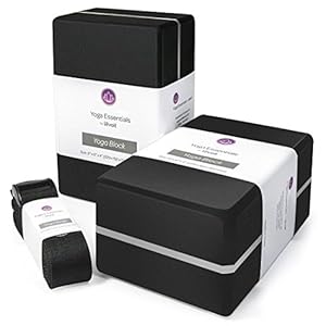 Levoit Lotus Premium Yoga Block, Set of 2 Pack & Strap, 9″x6″x4″ High Density EVA Foam for Support,Deepen Poses,Balance,Improve Stretch,Strength & Flexibility,Moisture Proof