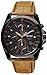Seiko Chronograph Black Dial Black PVD Tan Leather Mens Watch SNDD69