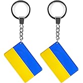 QQSD Ukraine Flag Keychain Ukrainian Key Ring, 2 Pack