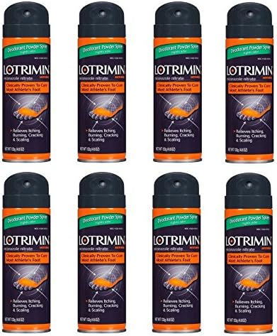 Bayer Lotrimin AF Antifungal Deodorant Powder Spray, 4.6 oz (8 Pack)