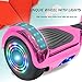 NHT Electric Hoverboard Self Balancing Scooter with Built-in Bluetooth Speaker LED Lights - Safety Certified for Adult Kids Gift (Chrome Pink)