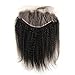 ZigZag Hair Kinky Straight 13x6 Lace Frontal Closure Brazilian Human Hair Pre Plucked Natural Hairline Ear to Ear Full Lace Closure with Baby Hair Natural Color (14inch, Kinky Straight, Free Part)