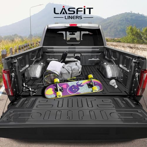 LASFIT 5.5FT Truck Bed Mat for Ford F-150 2026 2025 2024 F150 Lightning Custom Fit for 67.1 inch Bed Box All Weather Protector TPE Bed Liner Durable Easy Clean- Black-Not Fit for Drop in Bedlienr