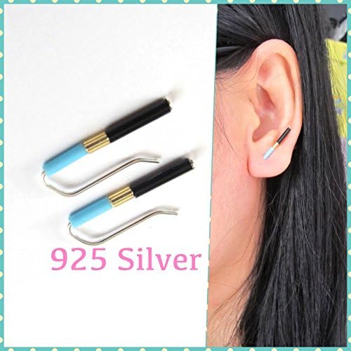 EA7 Unique Hypoallergenic .925 sterling silver bar stud earrings, ear cuffs, birthday gift, Christmas gift, simple everyday earrings, ear climbers