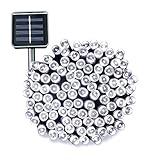 Solar String Lights 72ft 200 LED Ucharge Solar Christmas Lights White Waterproof Outdoor String Lights for Gardens, Homes, Wedding, Party, Christmas tree, Curtains, Outdoors, Christmas Decoration