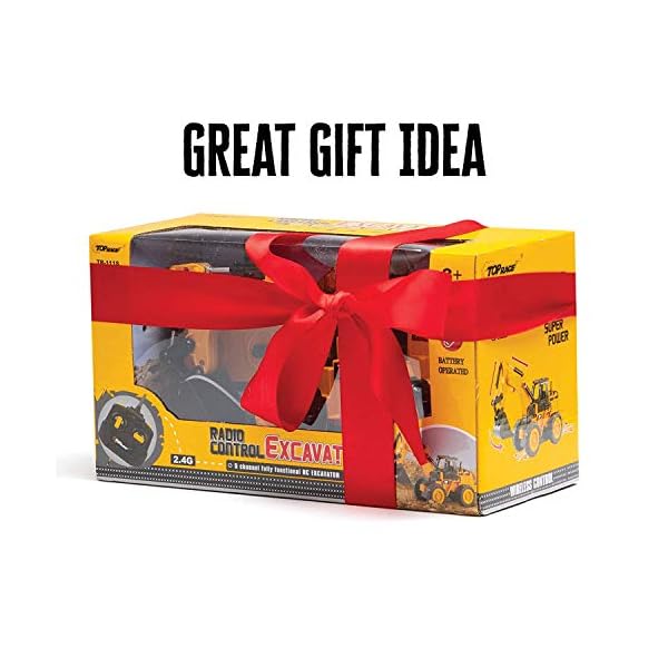 Top-Race-5-Channel-Fully-Functional-Remote-Control-Construction-Truck-Kids-Size-Designed-for-Small-Hands-Front-Loader Top Race Remote Control Digger Front Loader Fully Functional RC Tractor Remote Control Tractor 5 Channel Digger Toys…