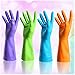 FIVOENDAR 4 Pairs Reusable Household Gloves for Kitchen Dish Washing Laundry Cleaning, Large(4 Colors)