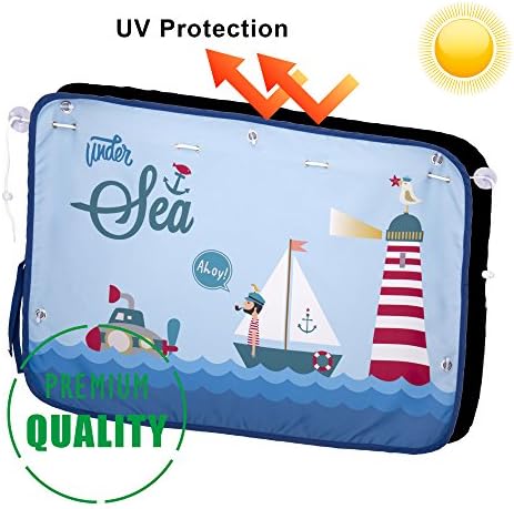 Best Car Window Shade for Side and Rear Window - Protect Your Baby and Kids in the Back Seat from Sun Glare and Heat. (Sailboat)