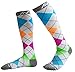 A-Swift Compression Socks for Women & Men - Argyle Bright, Medium