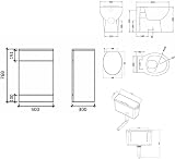 VeeBath Linx 1600mm Bathroom Vanity Unit & WC Toilet Unit Set view 9