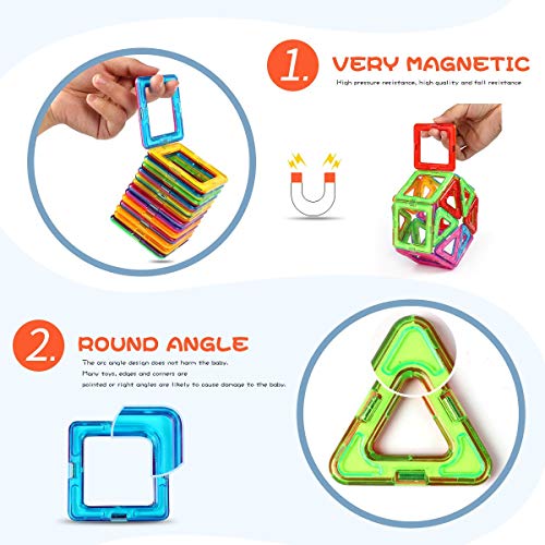 100-Piece Magnetic Building Blocks For Kids 3+ - STEM Sensory Toys, Compatible With 0.8 Inch Sets, Creative Construction Gift