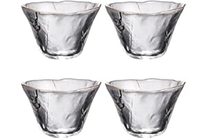 OSALADI 4pcs Glass Sake Cups Japanese Sake Cup Sake Set Clear Chinese Tea Cups Soju Glass Saki Cup Set Sake Glasses Japan Sho