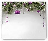 Ambesonne Christmas Mouse Pad, Tree with Tinsel and
