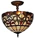 Amora Lighting AM1081HL12 Tiffany Style Stained Glass Ceiling Light Fixture