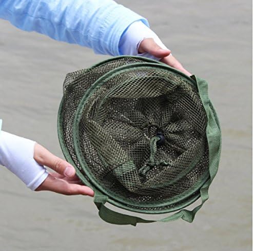 Sougayilang Portable Nylon Mesh Portable Fish Cage Quick-drying Folded Net Shrimp Cage Fishing Net , 35 x 57 cm
