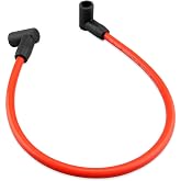 Ignition Coil Wire Fit for use with Blaster 2 and Blaster 3 Ignition coils in HEI Systems, 8.5mm Silicone Red Wire, Low Resistance, 90&deg; Boot, Replace 84059