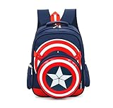 BeautyWalk Fashion Avengers Captain America School Bags Kids Backpack Boys (Dark Blue)