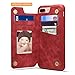 iPhone 8 Plus Card Holder Case iPhone 8 Plus Wallet Case Slim iPhone 8 Plus Folio Leather case cover Shockproof Case with Credit Card Slot Protective Case for iPhone 8 Plus and iPhone 7 Plus (Red)