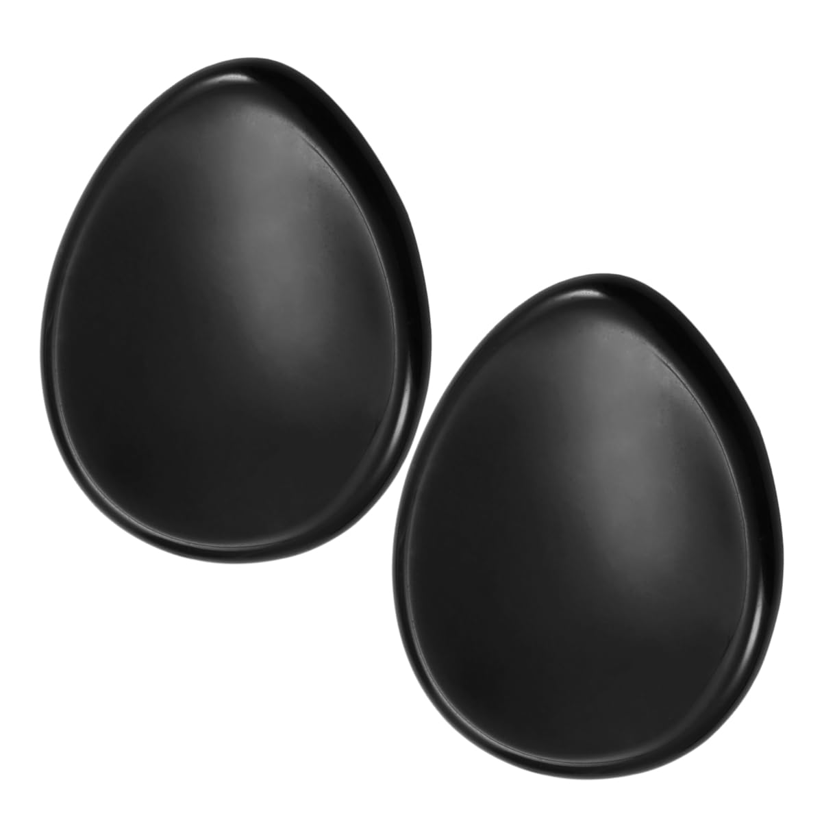 mookaitedecor Pack of 2 Natural Black Obsidian Crystal Thumb Worry Stones for Anxiety Stress Relief, Polished Pocket Stone Oval Water Drop Worry Stones Healing Crystal Gift for Reiki Chakra Balancing