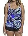 Septangle Women's Floral Print Two Piece Swimsuit Pin up Swimwear Plus Size Bathing Suits (Royal Blue,US 18)