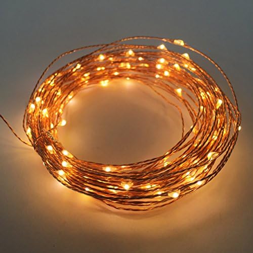 Warm white fairy string lights on copper wire, great for bedroom, homes, gardens, parties, wedding, decor - 100 LEDs - 10m - waterproof lights with plug - Love It Guaranteed!