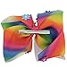 JoJo Siwa Signature Collection Hair Bow - Rainbow with Colorful Rhinestone Studded Flowers