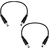IMIYORE DC5.5x2.1mm 12V Male to Male Cable 18AWG Male to Male Extension Cable 12V Emergency Power 5521 Connector(1ft-2pcs)