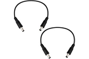 IMIYORE DC5.5x2.1mm 12V Male to Male Cable 18AWG Male to Male Extension Cable 12V Emergency Power 5521 Connector(1ft-2pcs)