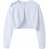 LIBREDGE Girls Long Sleeve Cardigan Kids Button Closure Knitted Bolero Shrug Girls Sweaters Tops