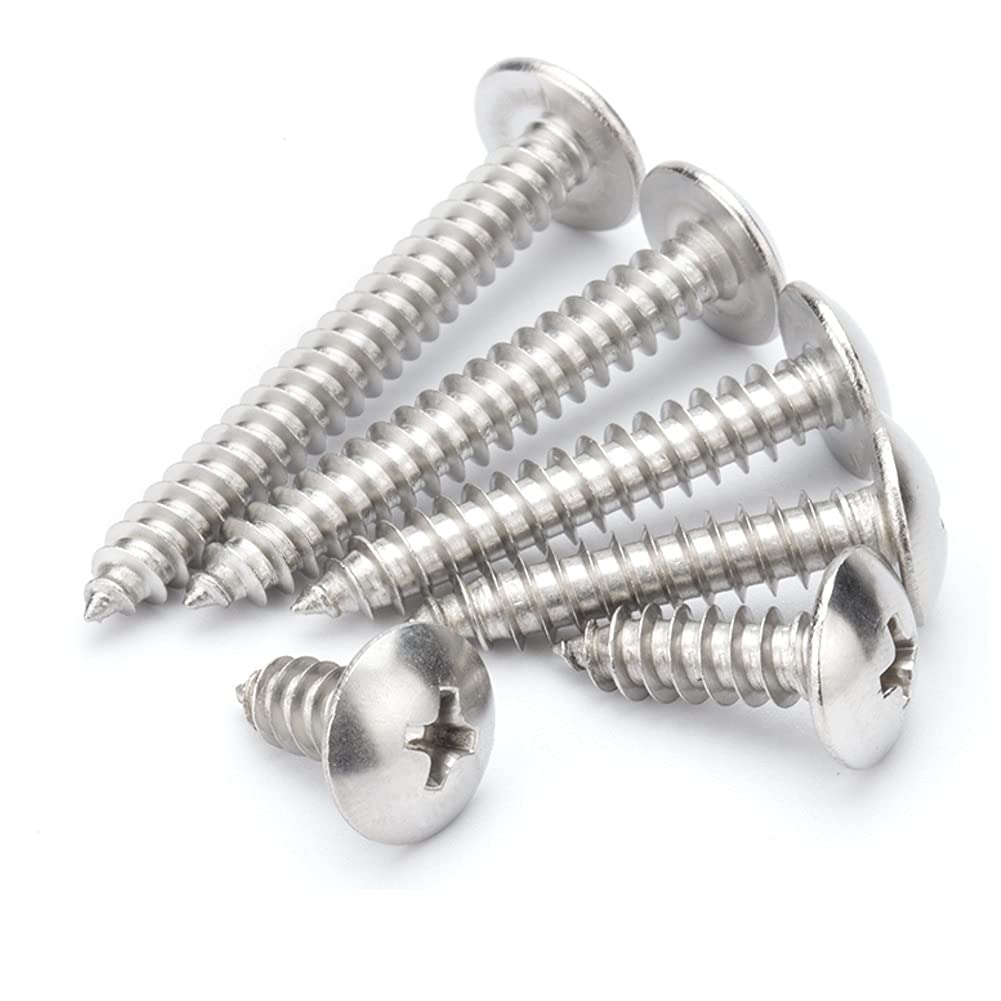 ANSIEDIO Self-tapping Screws Phillips Big Pan Head Wood Screws Cross Stainless Steel Screws, M5×12mm,20 pcs