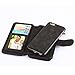 iPhone SE Case, iPhone 5S Case, CaseUp 12 Card Slot Series - [Zipper Cash Storage] Premium Flip PU Leather Wallet Case Cover With Detachable Magnetic Hard Case For iPhone SE/5S/5, Black