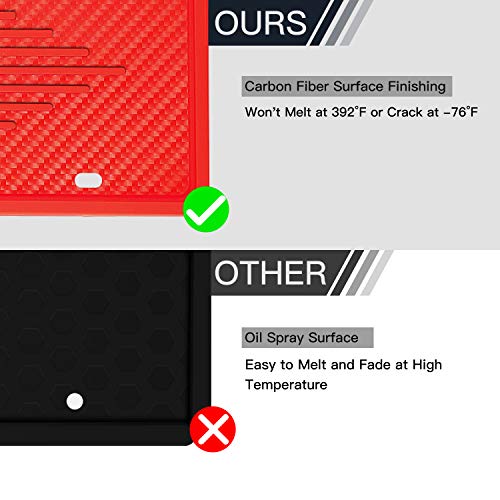 Intermerge Silicone License Plate Frame Holders Rust-Proof/Rattle-Proof/Weather-Proof with Drainage Holes Universal American Car Licenses Plate Covers (Red)