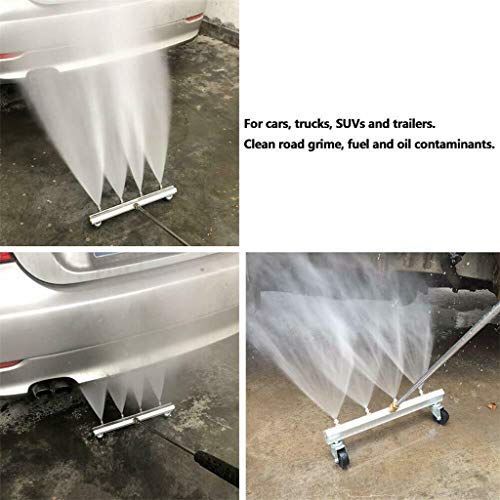 DZT1968 Pressure Washer Automobile Chassis Cleaning and Road Cleaning Nozzle Water Broom Power Washer with 4 Nozzles Cleaning Water Broom (B)