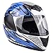 Typhoon Youth Full Face Motorcycle Helmet Kids DOT Street - Blue (Small)