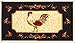 Kashi Home Kitchen Rug, Printed Area Rug, Durable Floor, Door Mat, Farmhouse Non-Slip Carpet Latex Backing Beautiful Design Rooster 3pc Set (2 18x30 D Shape & 1 20x40)