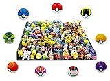 9 Pieces Plastic Super Anime Pokeball Figures Balls for Pokemon With 33 Pokemon Figures In a Set
