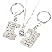 3PCs/Set Father Mother Girl I Love U Charm Pendant Keyring Keychain Jewelry Gifts for Daughter Daddy Mom (2PCs Keyring & 1PC Necklace)