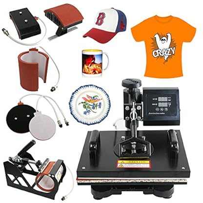 ZENY 5 in 1 Heat Press Machine Pro 12" x 15" Swing Away Multifunctional Digital Transfer Sublimation Hat Plate Cap Heat Press Machine for T-Shirt - Image 3