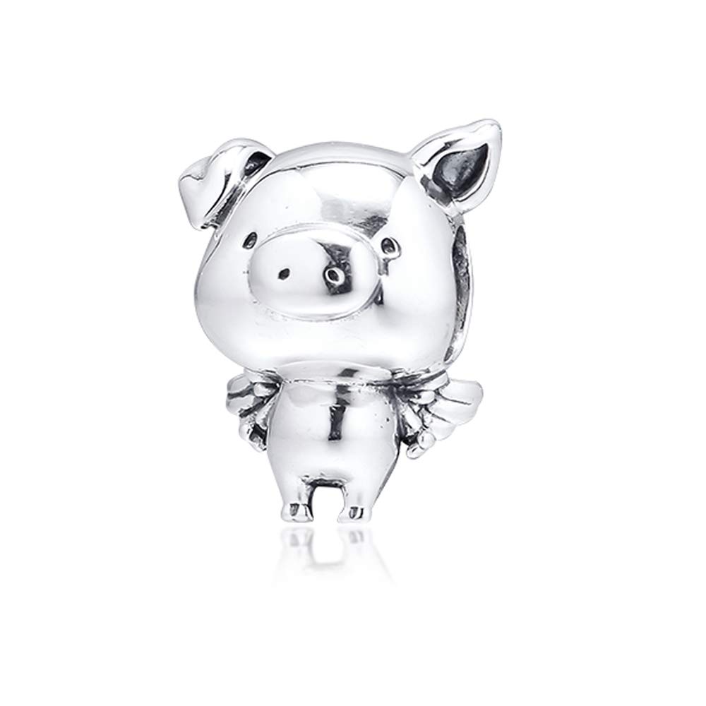 PANDOCCI 2019 Autumn Pippo The Flying Pig Bead 925 Silver DIY Fits for Original Pandora Bracelets Charm Fashion Jewelry