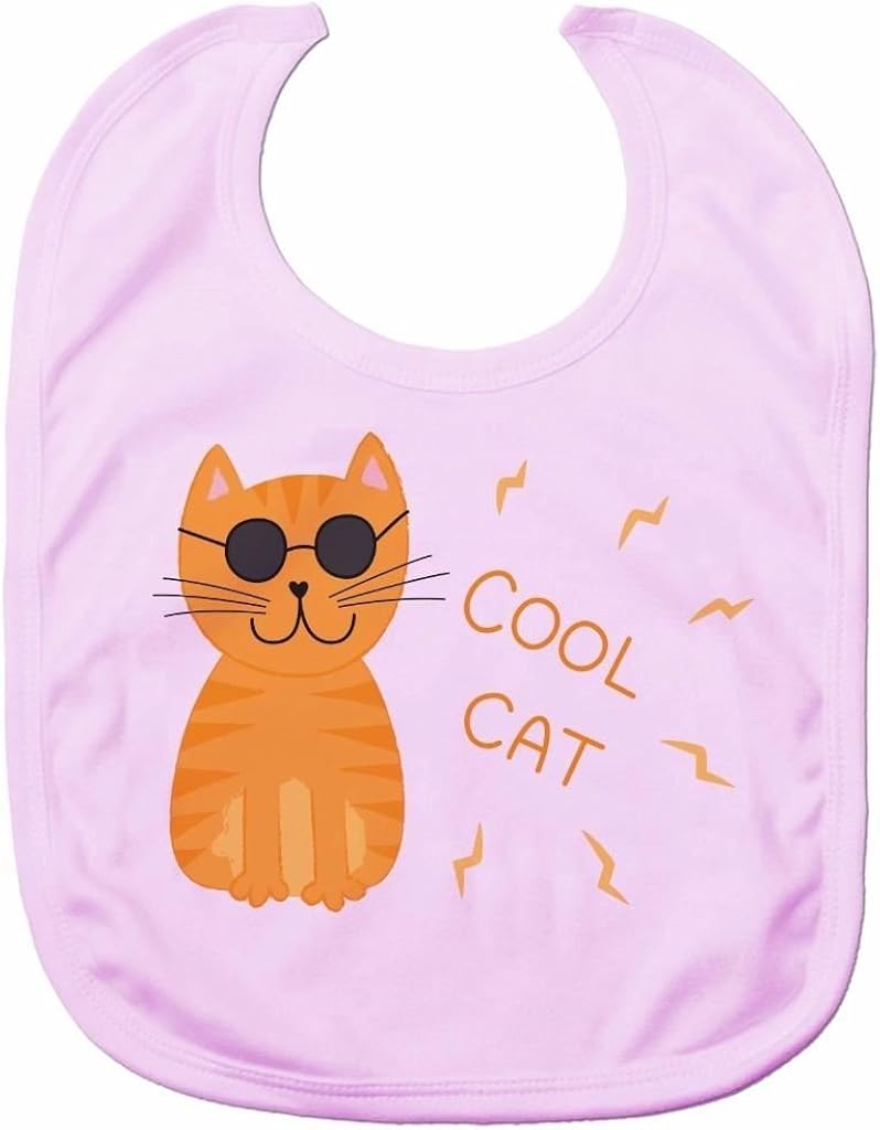 Cute Cool Cat Baby Bib Fun Cartoon Animal Baby Clothes Pink Amazon.co
