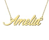 Aoloshow 18k Gold Plated Necklace with Name Amelia