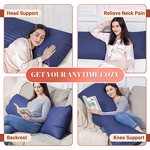 Cosybay Full Body Pillow Insert with White Pillowcase Fluffy Long Bed