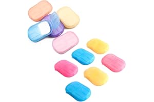 TXIN 200 Sheets (10 Boxes) Disposable Hand Washing Cleaning Paper Soap Flakes Mini Bath Slice Sheets Scented Foaming Paper Soap for Travel Camping Hiking