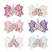 Hair Clips for Toddler, Oaoleer Baby Unicorn Bows Alligator Clip Barrette Glitter Hair Pins Accessories for Baby Girls (Unicorn Bow Clips)