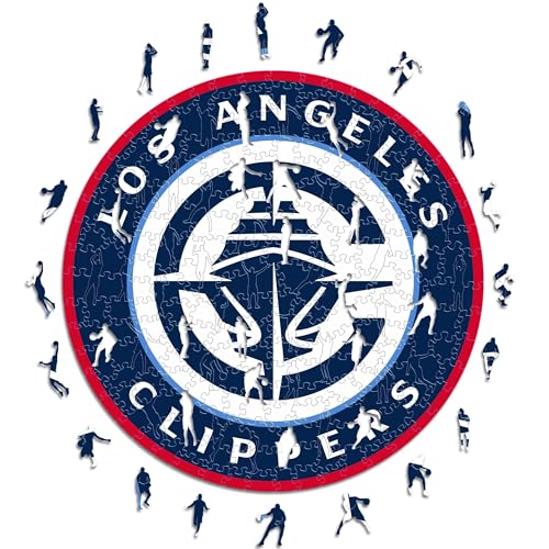 Iconic Puzzles - Los Angeles Clippers, Logo, Wooden Puzzle officially licensed NBA, 100% sustainable, size L, 500 Pcs