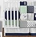 Sweet Jojo Designs 9-Piece Navy Blue, Mint and Grey Woodsy Deer Boys Baby Bedding Crib Set with Bumper